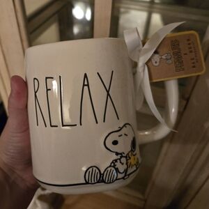 Peanuts x Rae Dunn Magenta Mug NWT Snoopy coffee cup Relax Woodstock